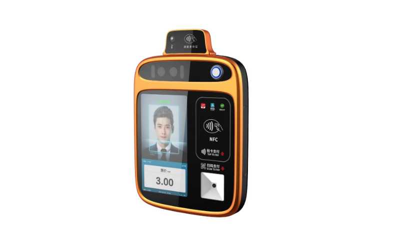 橙黄款公交人脸全支付一体机+测温+身份证