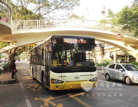 江门公汽海格新能源车辆在运行
